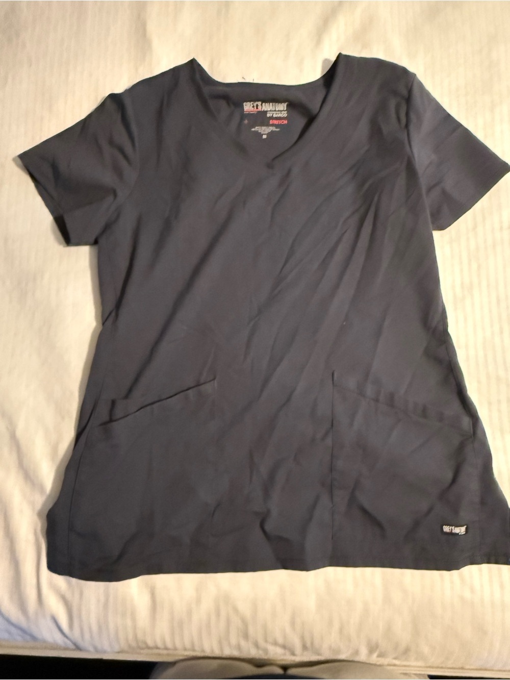 Grey's Anatomy Navy V-Neck Short Sleeve Medical Scrub Top